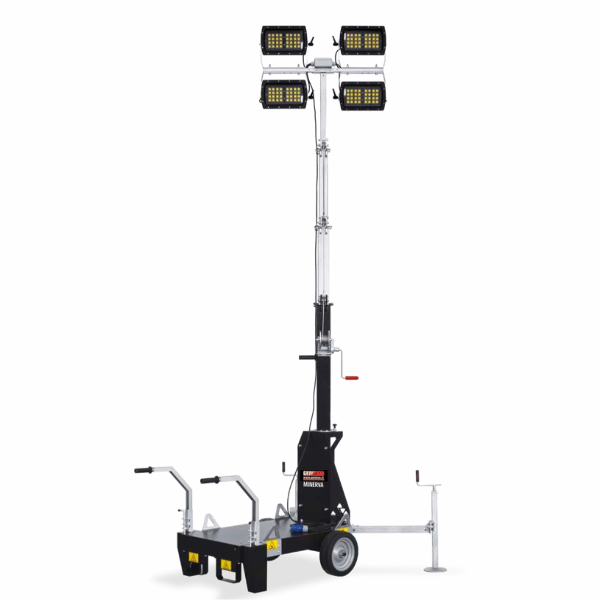 Turn de lumina GENMAC Minerva TM6 4x160W LED 81400 lumeni, trailer tractare lenta neomologabil